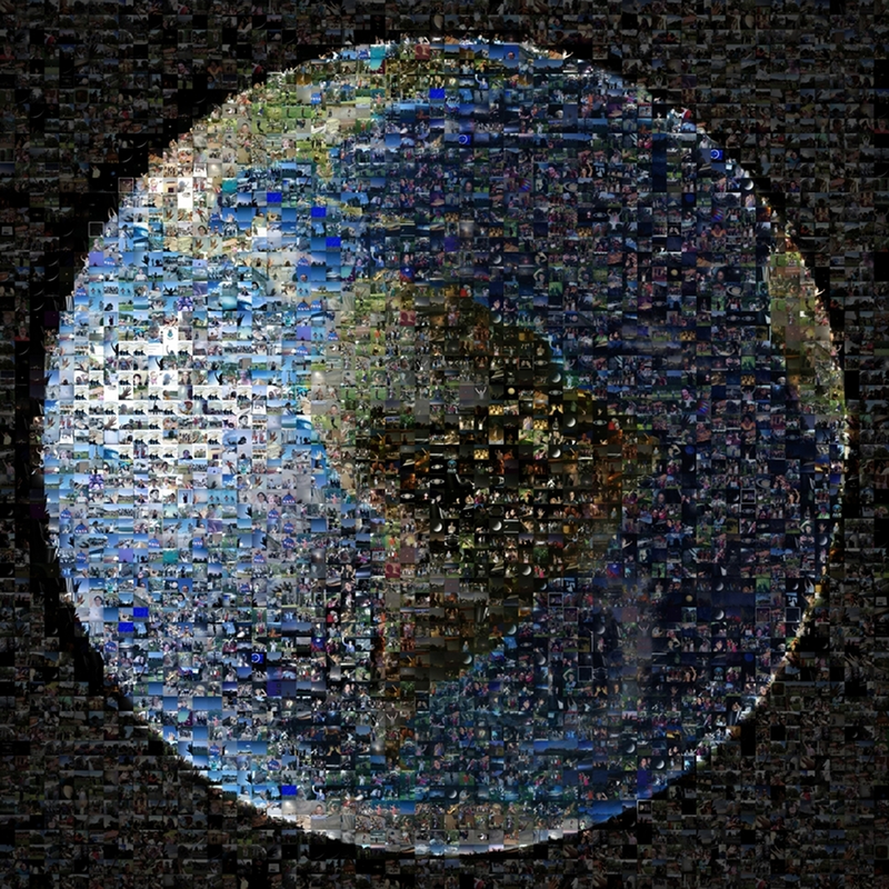 Illustration for article titled An Image of Earth Made From 1400 Photos of People Waving at Space